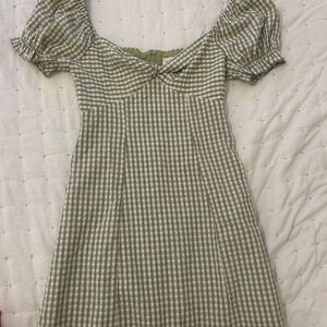 Gingham Puff Sleeve Dress